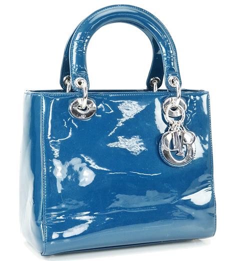 lady dior blue patent|Lady Dior designer bag.